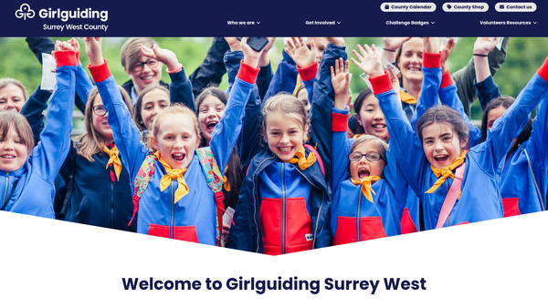 Screenshot of the Surrey West County Of The Guide Association website