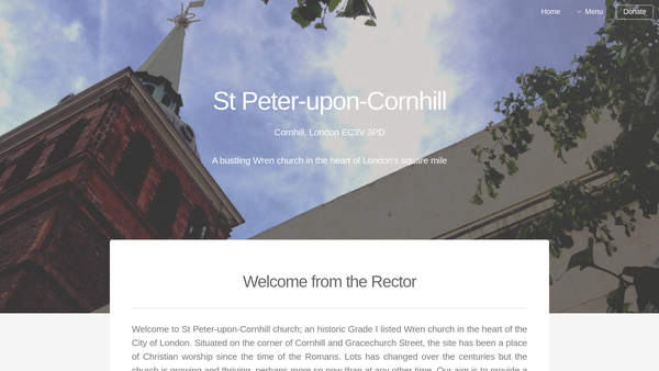 Screenshot of the The St Peter-Upon-Cornhill Trust website