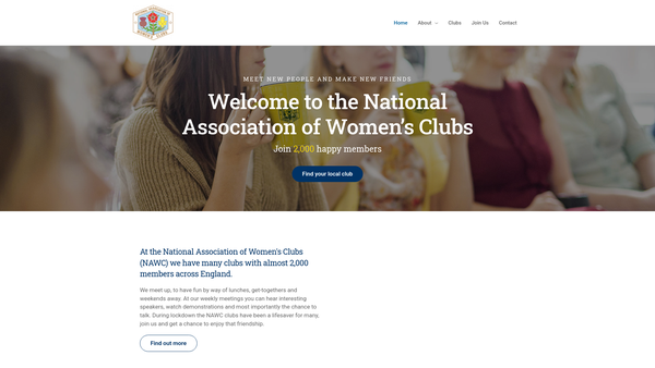 Screenshot of the The National Association Of Women's Clubs website