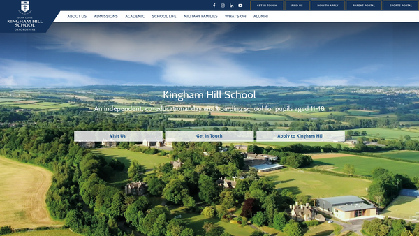 Screenshot of the Kingham Hill Association Centenary Trust website