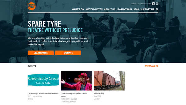 Screenshot of the Spare Tyre Theatre Company Limited website
