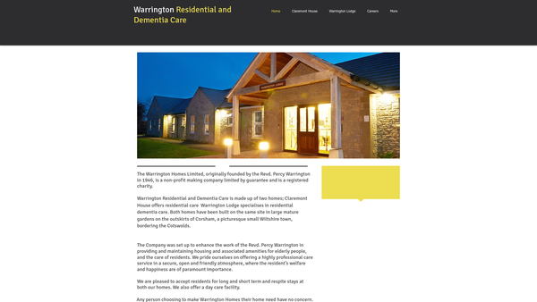 Screenshot of the The Warrington Homes Limited website
