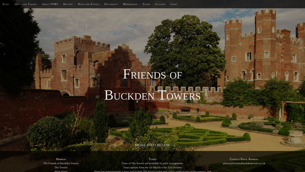 Screenshot of the The Friends Of Buckden Towers website