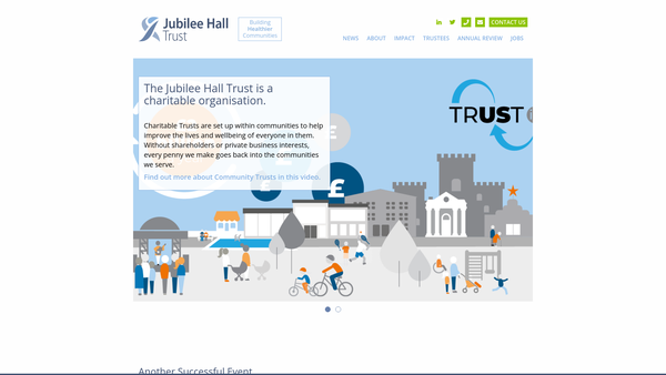 Screenshot of the Jubilee Hall Trust Limited website