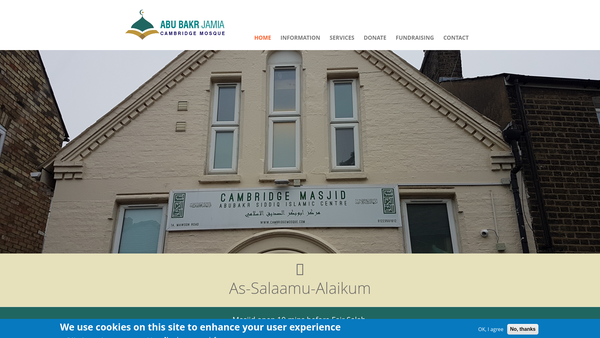 Screenshot of the Cambridge Muslim Welfare Society website