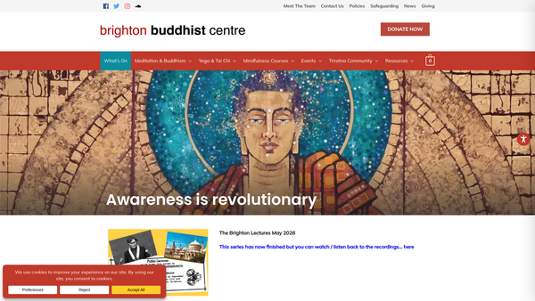 Screenshot of the Triratna Buddhist Community(brighton) website