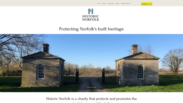 Screenshot of the Norfolk Historic Buildings Trust website