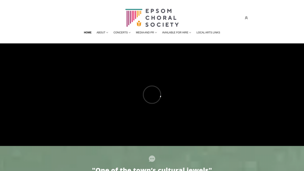 Screenshot of the Epsom Choral Society website