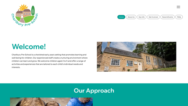 Screenshot of the Charlbury Preschool website