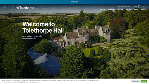 Screenshot of the Stamford Shakespeare Company website