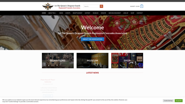 Screenshot of the Qdg Heritage Trust website