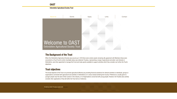 Screenshot of the The Oxfordshire Agricultural Society Trust website