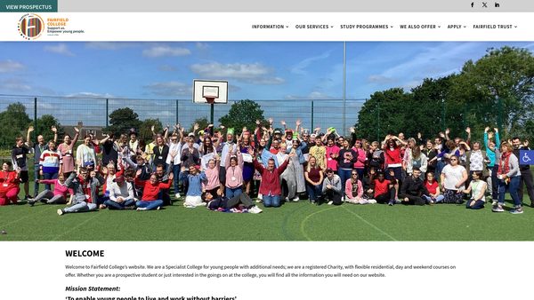 Screenshot of the Fairfield Farm Trust website