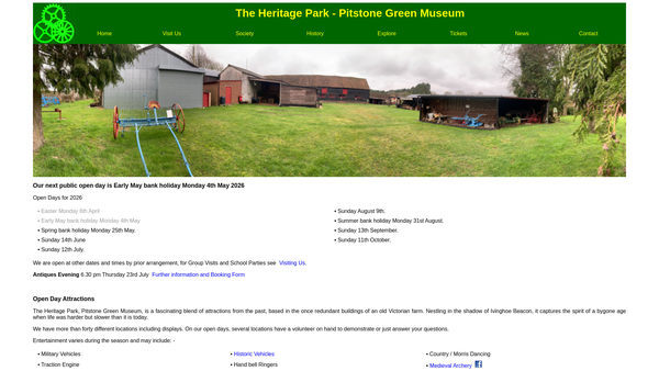 Screenshot of the Pitstone And Ivinghoe Museum Society website