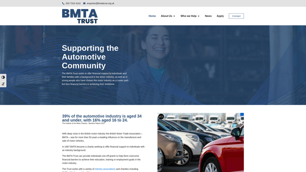 Screenshot of the The Bmta Trust website