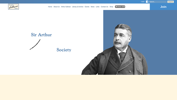 Screenshot of the Sir Arthur Sullivan Society website