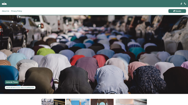 Screenshot of the Exeter Mosque And Cultural Centre website