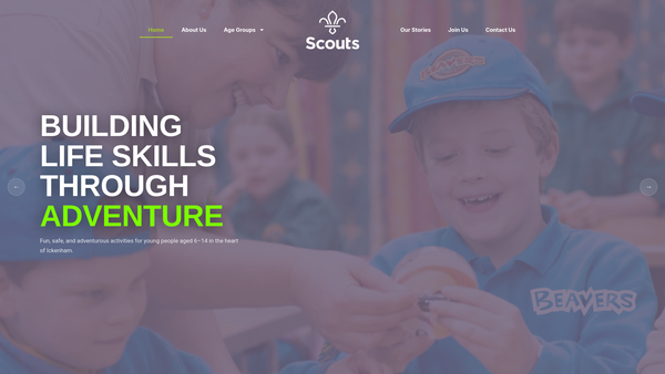 Screenshot of the 1st Ickenham Scout Group website