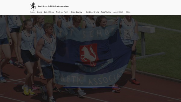Screenshot of the The Kent Schools' Athletic Association website