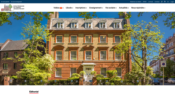 Screenshot of the Ecole Francaise De Londres Jacques Prevert Ltd website