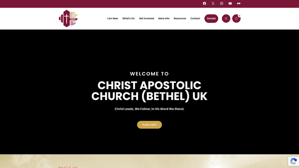 Screenshot of the Christ Apostolic Church website