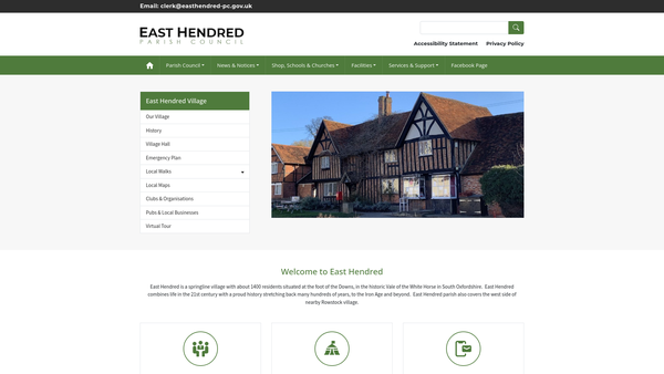 Screenshot of the East Hendred War Memorial Fund website