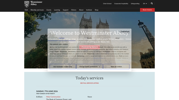 Screenshot of the The Society Of Our Lady Of Pew In Westminster Abbey website
