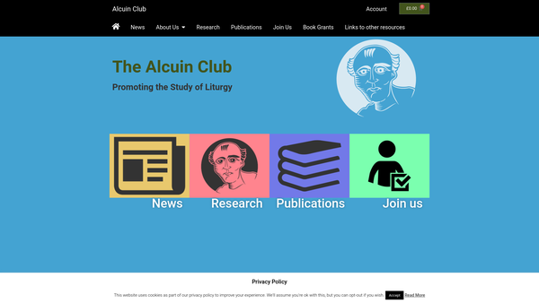 Screenshot of the The Alcuin Club website