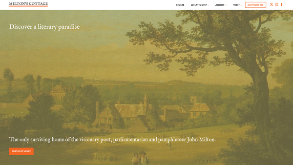 Screenshot of the The Society Of The Friends Of Miltons Cottage website