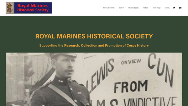 Screenshot of the Royal Marines Historical Society website