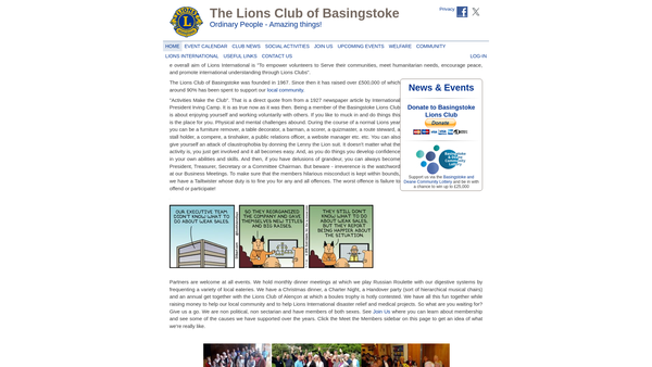 Screenshot of the Basingstoke Lions Club Charity Trust Fund website