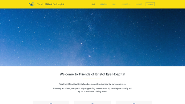 Screenshot of the Friends Of Bristol Eye Hospital website