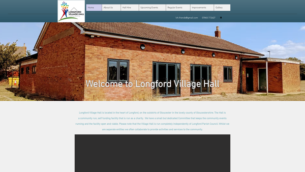 Screenshot of the Longford Village Hall website