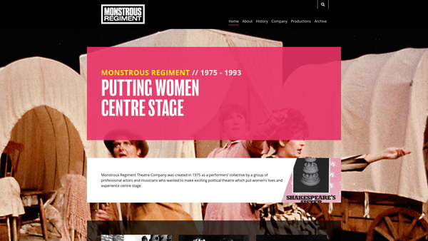 Screenshot of the The Monstrous Regiment Limited website