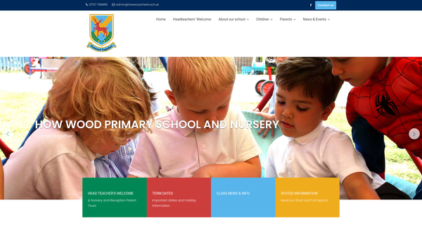 Screenshot of the How Wood School Parent-Teachers' Association website
