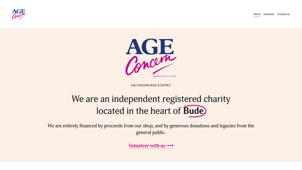 Screenshot of the Age Concern Bude And District website