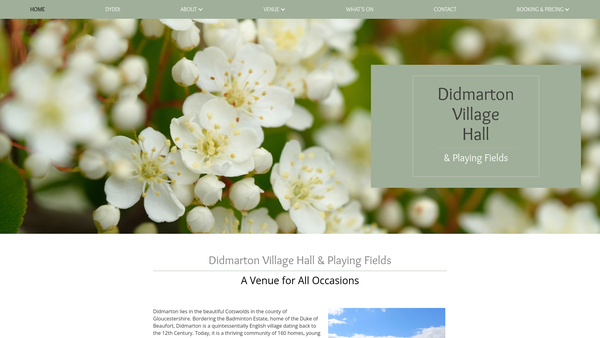 Screenshot of the Didmarton Village Hall And Community Committee website