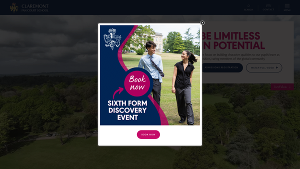 Screenshot of the The Claremont Fan Court Foundation Limited website