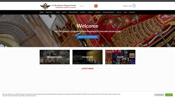Screenshot of the 1st The Queen's Dragoon Guards Regimental Trust website