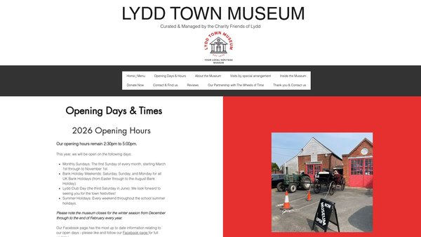 Screenshot of the Friends Of Lydd website