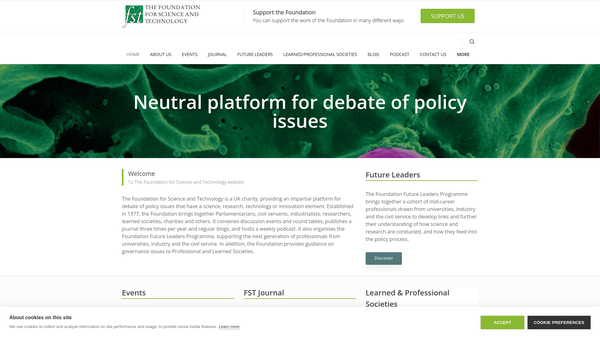 Screenshot of the Foundation For Science And Technology website
