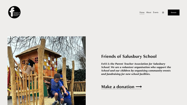 Screenshot of the Friends Of Salusbury School website
