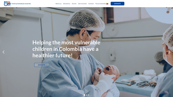 Screenshot of the Friends Of Colombia For Social Aid website
