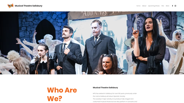 Screenshot of the Musical Theatre Salisbury website