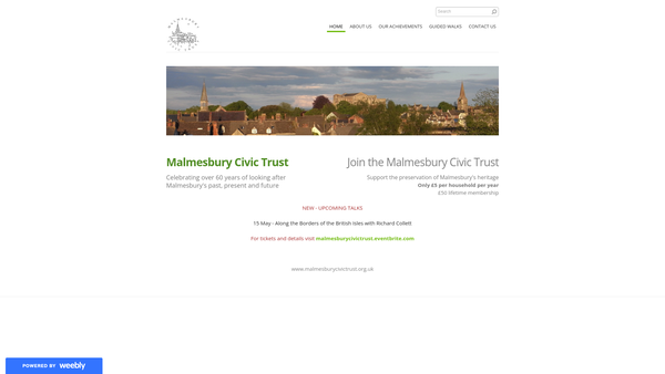 Screenshot of the Malmesbury Civic Trust website