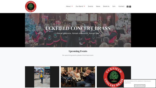 Screenshot of the The Uckfield Band website