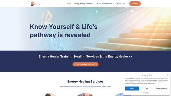 Screenshot of the The Joseph Carey Psychic Foundation website