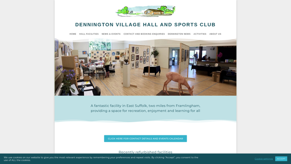 Screenshot of the Dennington Jubilee Hall website
