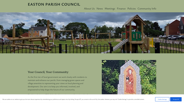 Screenshot of the Easton Children's Playground website