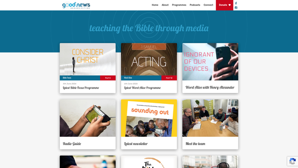 Screenshot of the Good News Broadcasting Association (Great Britain) Limited website